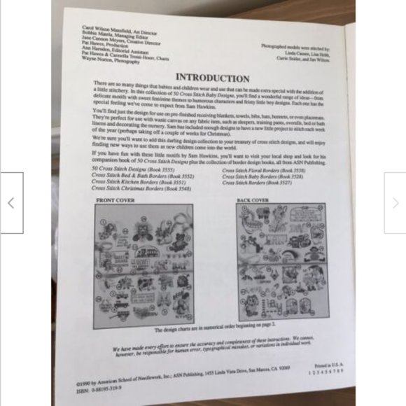 50 Cross Stitch Baby Designs #3556 American School of Needlework Book S Hawkins - Picture 3 of 3